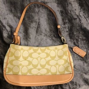 Coach Lime Green Signature Small Shoulder Bag